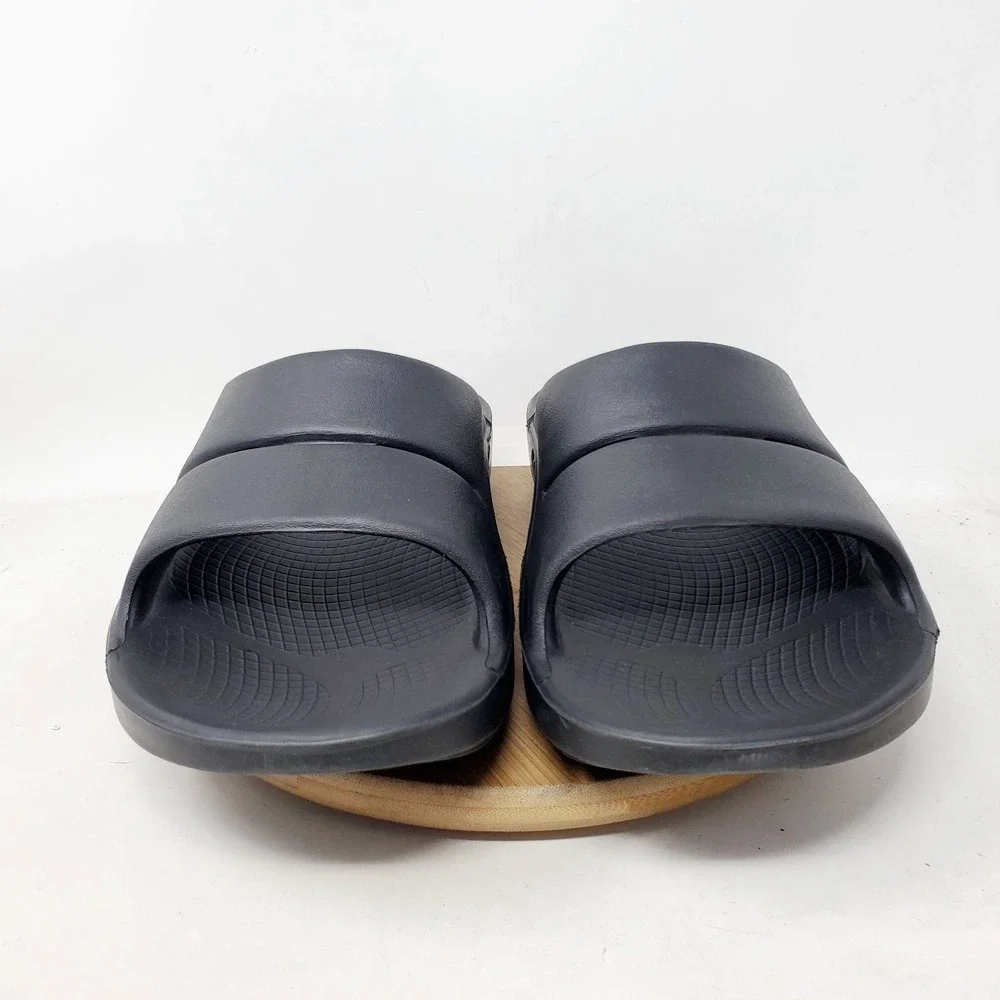 Oofos Sandals Mens 11 Ooahh Black Slide Recovery Sport Pool Beach Slip On Shoes